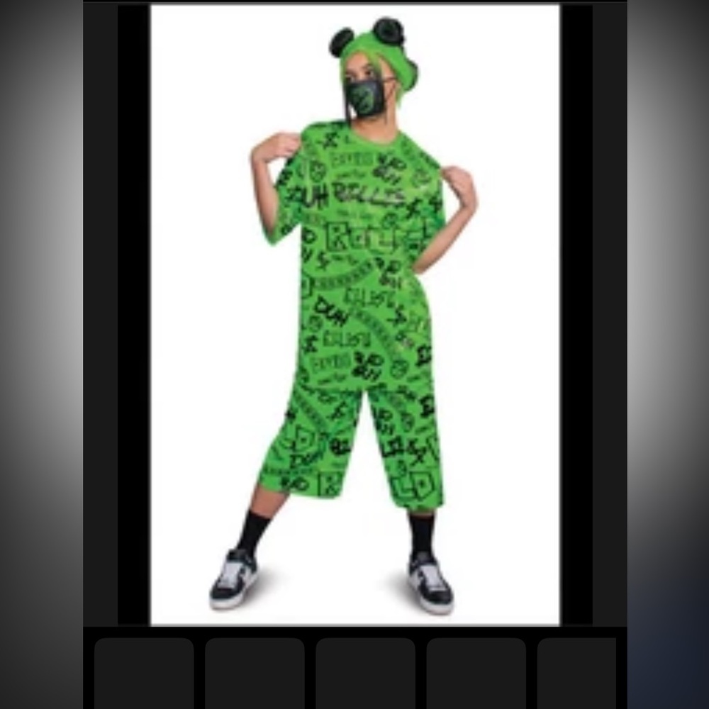 Billie Eilish Classic Tween/Adult Costume (Green) S 4-6 Cosplay girls / women's